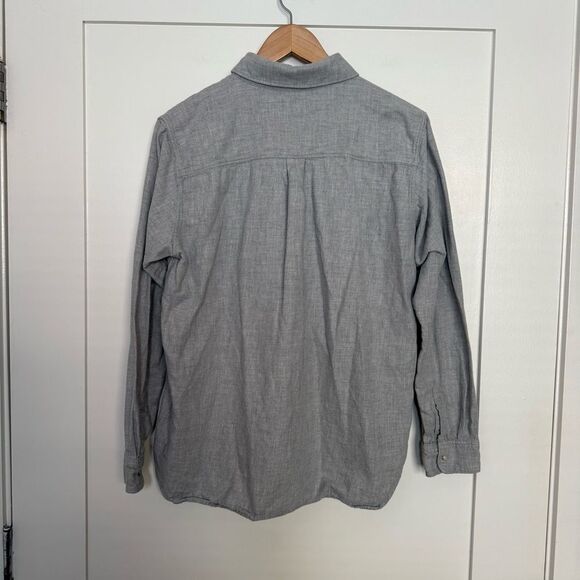 Uniqlo Shirt Womens Sz L Gray Button Up Long Sleeve 100% Cotton Casual Office - Picture 6 of 12